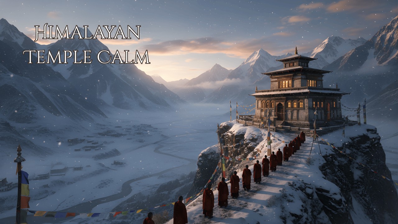 Himalayan Temple Ambience  Tibetan Singing Bowls, Mountain Wind & Deep Meditation