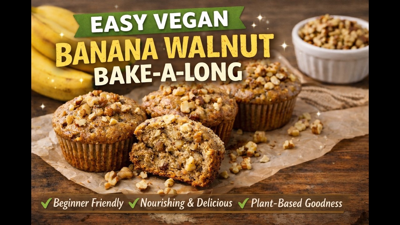 Vegan Banana Walnut Muffins Bake-a-Long