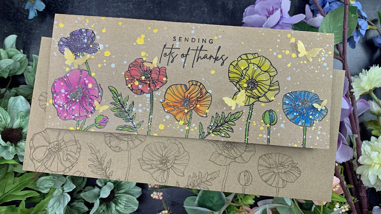 RAINBOW of Poppies w Distress Watercolor Pencils | SSS Poppy Perfection Take 3