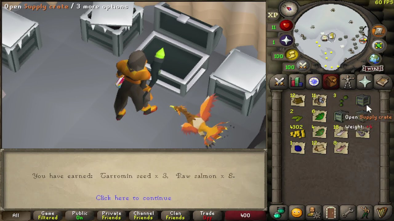 Green logging wintertodt on the HCIM (Axe included)