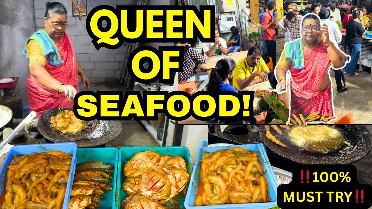 Hardworking काकी Selling Authentic Koli Style Seafood & Nonveg | Fish Fry,Crab Curry, Prawns Biryani