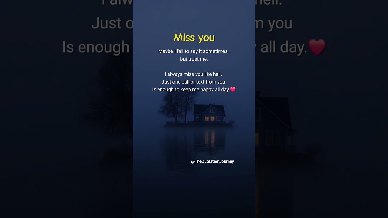 Missing You Hurts the Most 💭💔 | Just One Text Can Heal#MissYou #EmotionalBond #UnspokenFeelings
