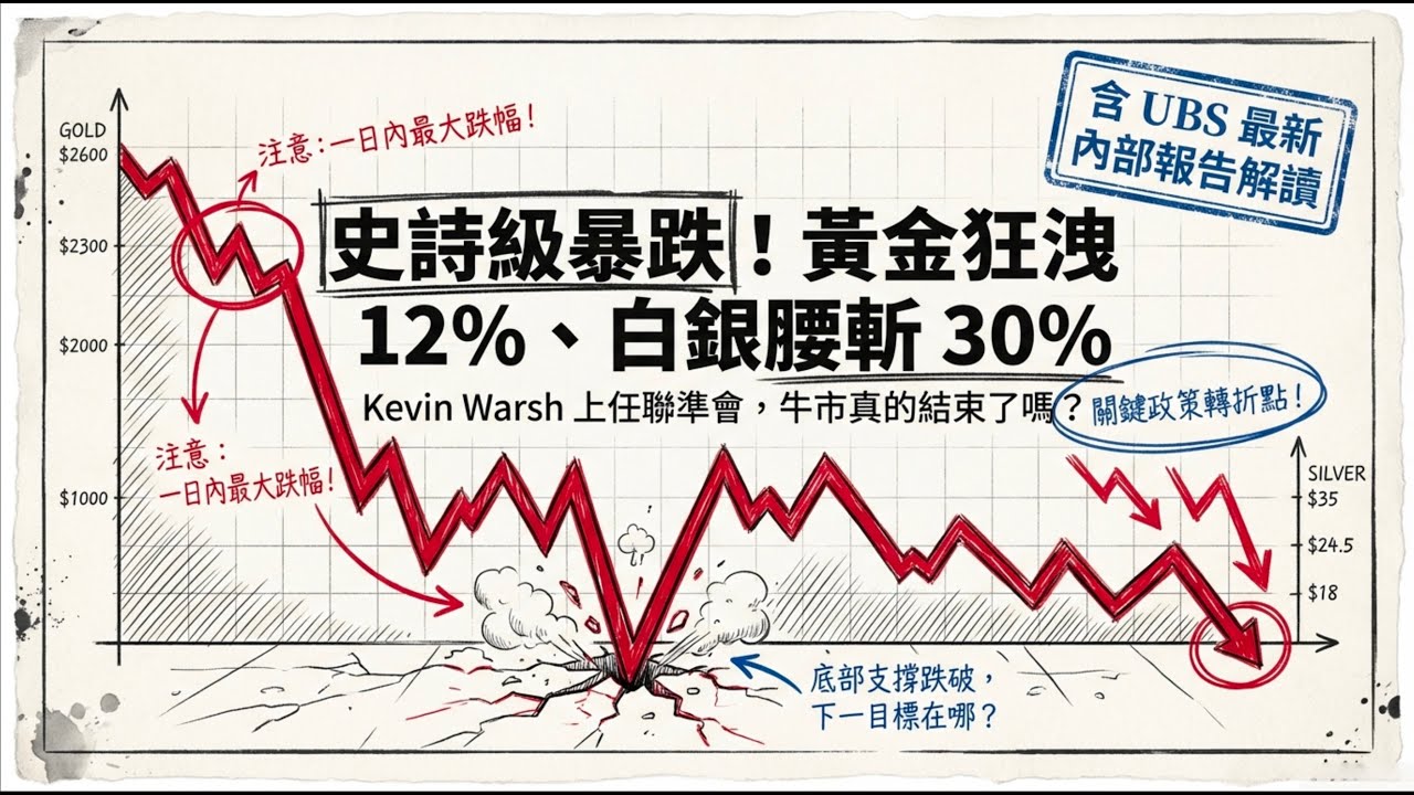 【深度復盤】黃金暴跌 12%！Kevin Warsh 上任聯準會，牛市結束了嗎？瑞銀報告曝「驚人目標價」！