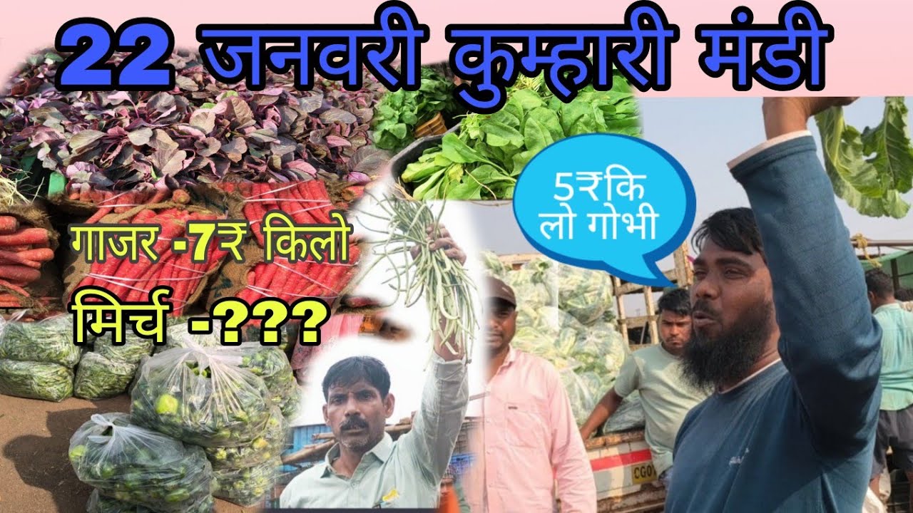 22 जनवरी कुम्हारी मंडी फिर से सस्ती हुई सब्जियां। भाव जानकर चौक जायेगे #sabji #vlog #mbasabjiwala007