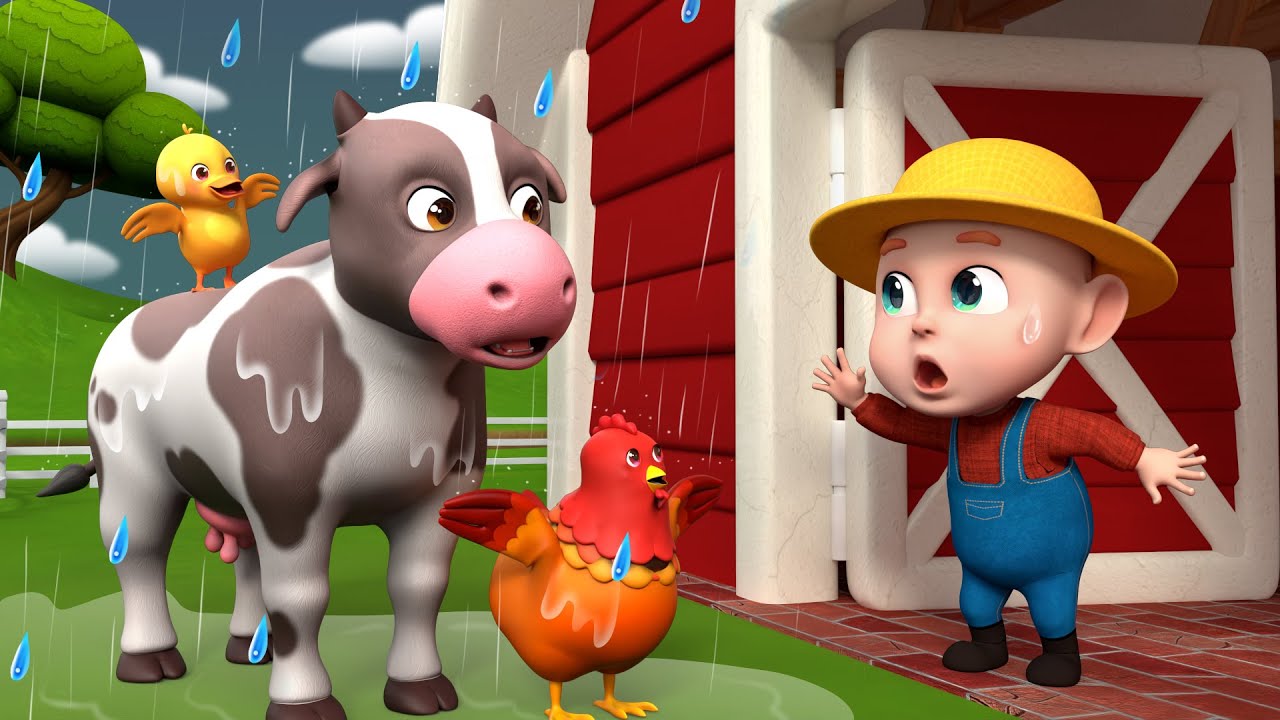 Rain Rain Go Away | Farm Animals Want to Play! | Rosoo Nursery Rhymes & Kids Songs