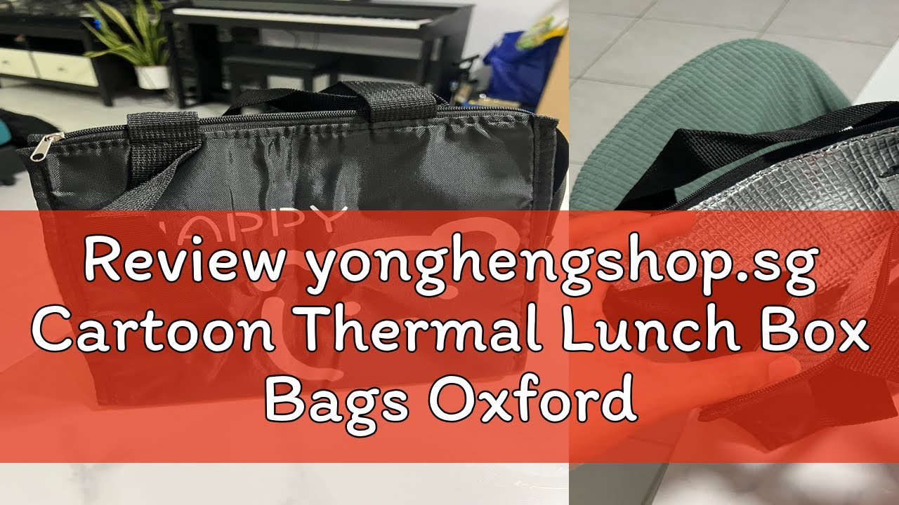 Review yonghengshop.sg Cartoon Thermal Lunch Box Bags Oxford Cloth Waterproof Lunch Bag Large Capac