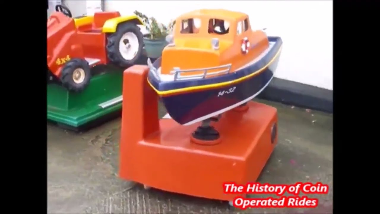 1970s JM Kiddie Rides Coin Operated Boat Kiddie Ride - Lifeboat