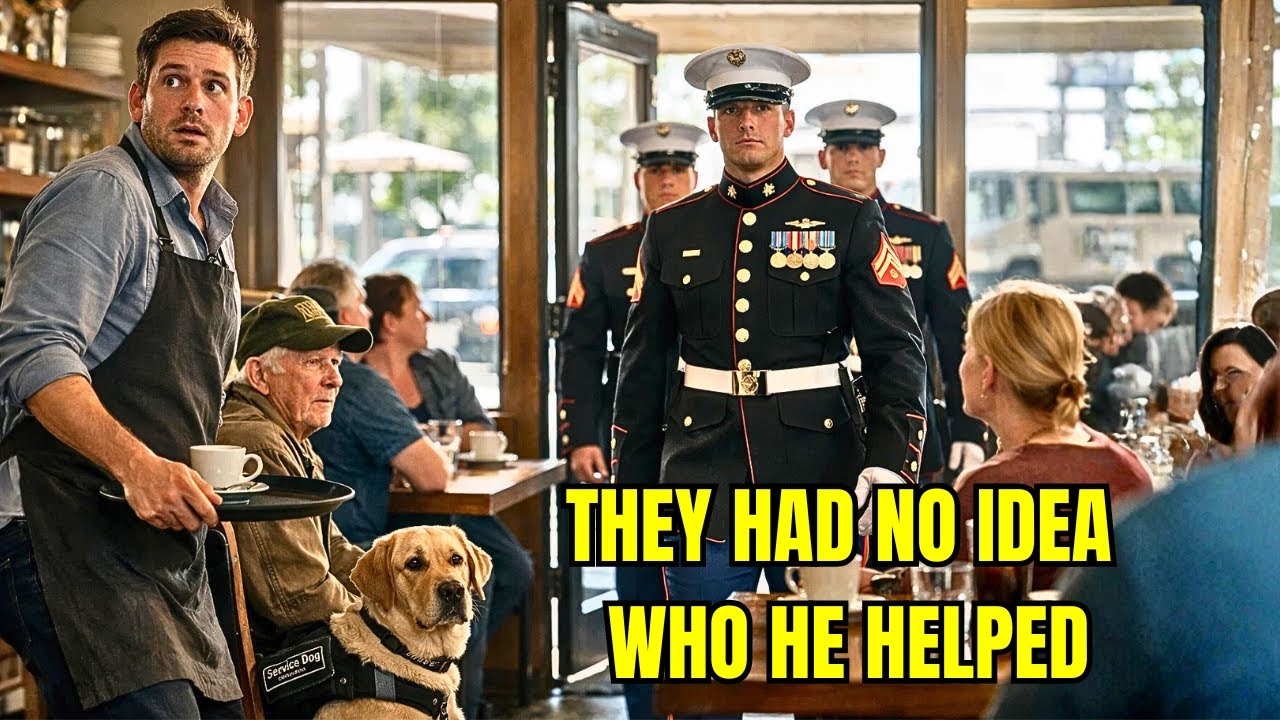 Single Dad Waiter Was Fired for Helping a Veteran’s Dog! Minutes Later, Marines Stormed the Café