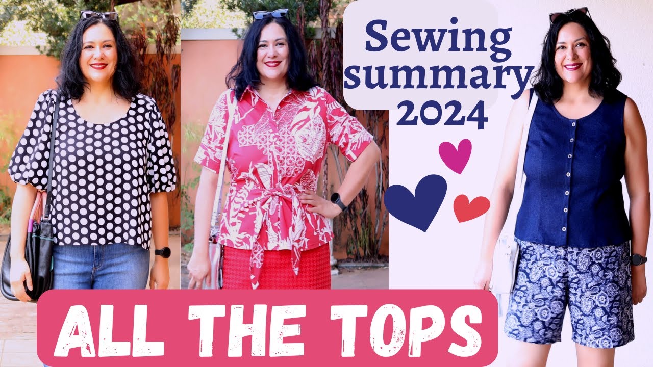 All the TOPS I made in 2024! Modeled & twirled. Knit & woven. Roundup Fashion "movie".