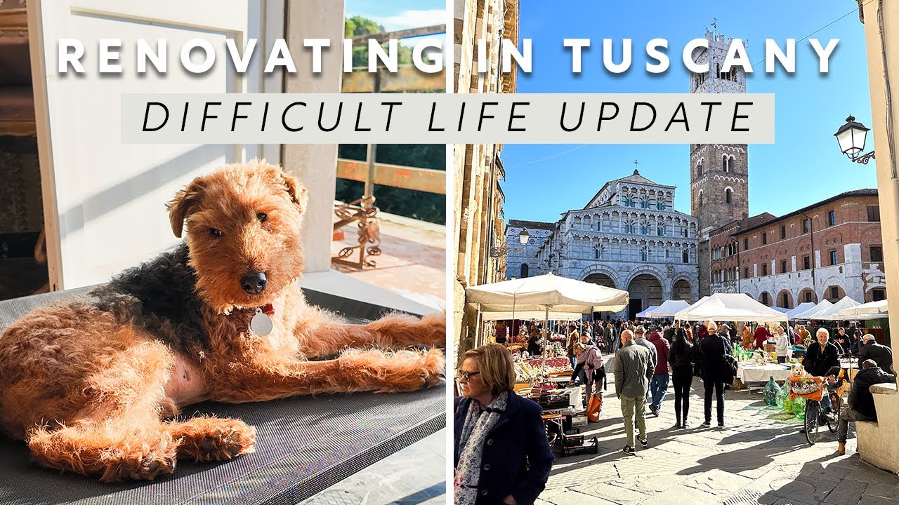 Renovating in Tuscany: Lucca Antique Market, Kitchen Install Prep, and Rooney Health Update