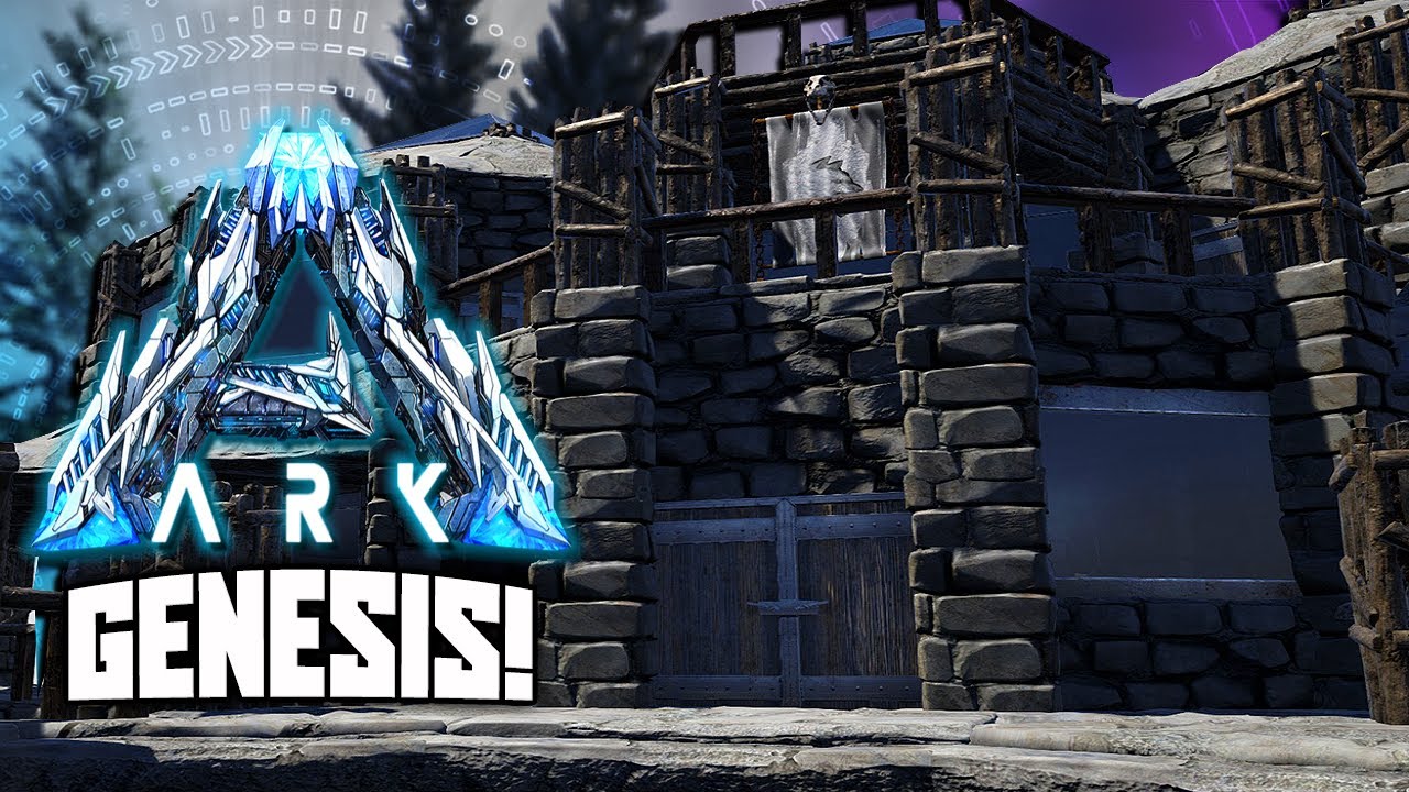 Building The Big Arctic Base! Stone, Glass & Wood Base Build! [ARK Genesis DLC - EP-09]