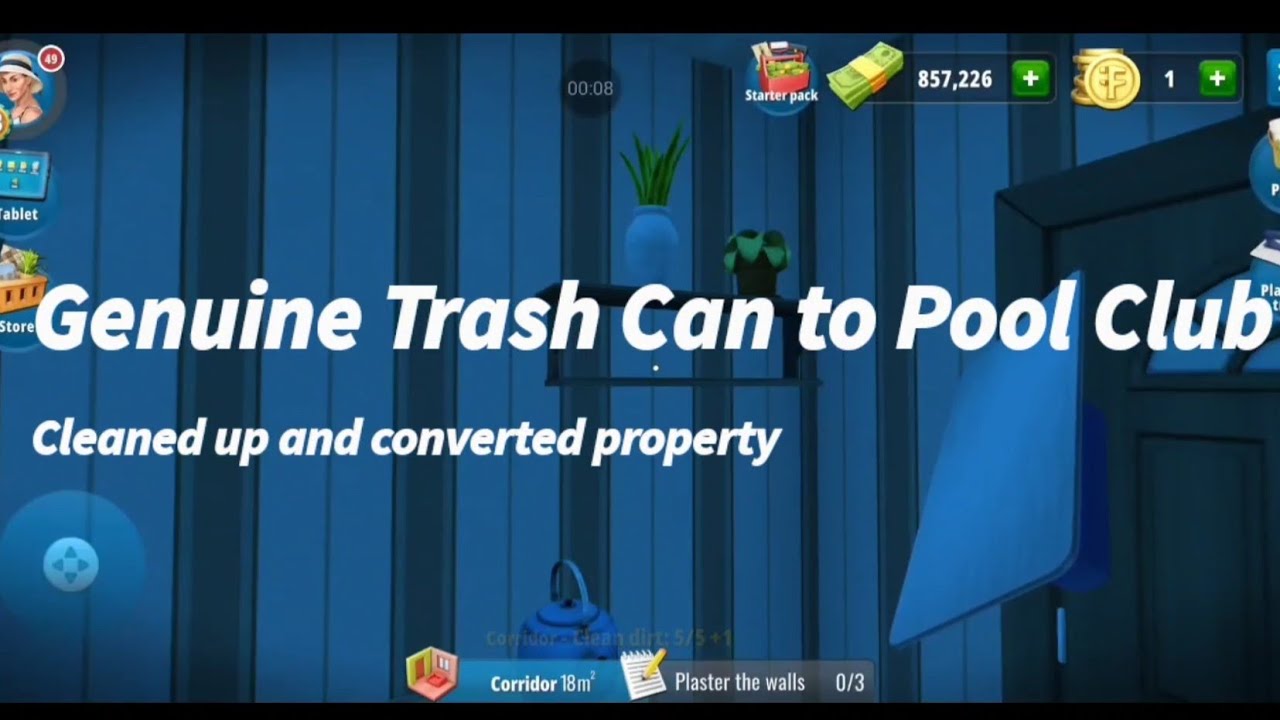 House Flipper Gameplay Turning a Genuine Trash Can to a Pool Club