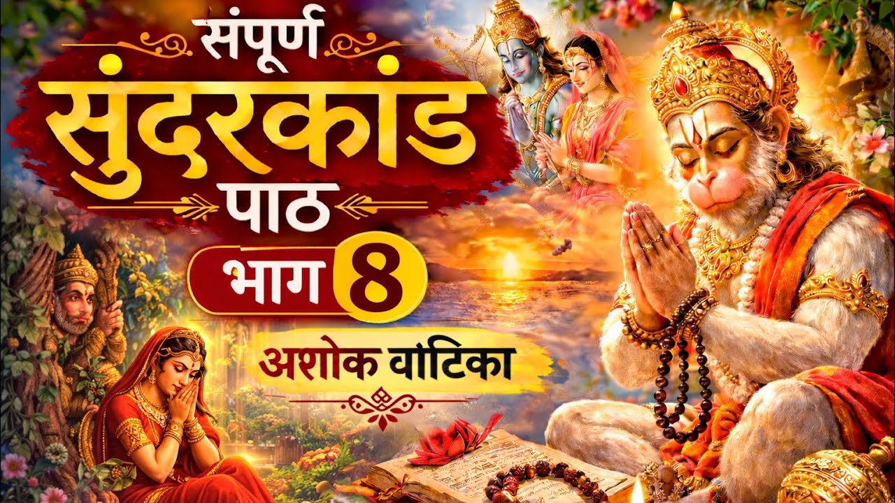 संपूर्ण सुंदरकांड पाठ🚩 | भाग 8 | अशोक वाटिका में सीता माता के दर्शन🙏🏻 | Sundarkand Path✨