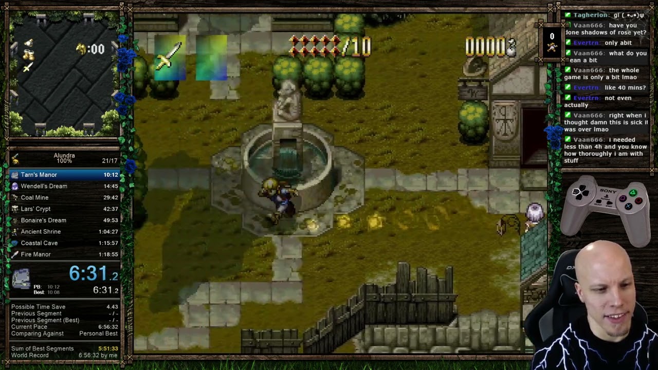 Alundra (JP) :: Speedrun :: 6:03:13 (WR) :: 100% (PS2 FDS)