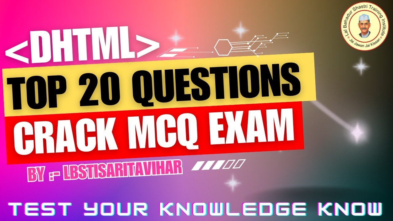 DHTML Questions with answers For Exams, Test Quiz on computer. Multiple Choice Question for exam.