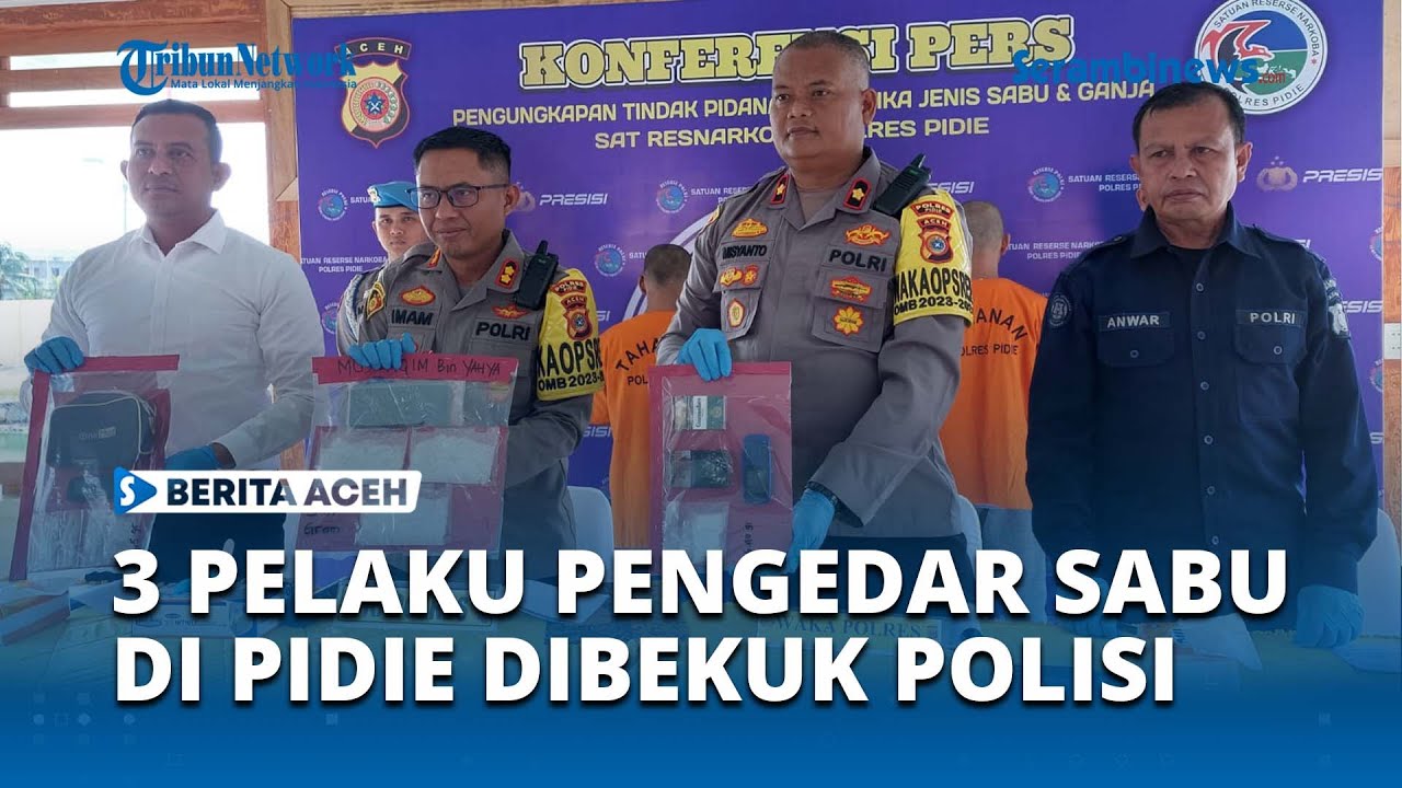 Tiga Pelaku Kasus Sabu Sabu di Pidie Dibekuk Secara Berturut turut, Sejumlah 'Barbuk' Diamankan