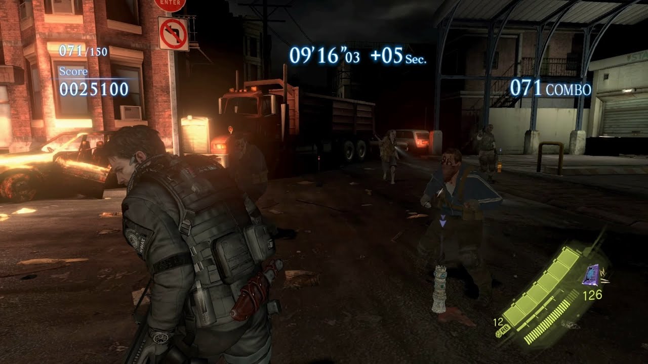 Resident Evil 6 mercenaries mod map ( STAGLA ) - solo 150 c full - Chris