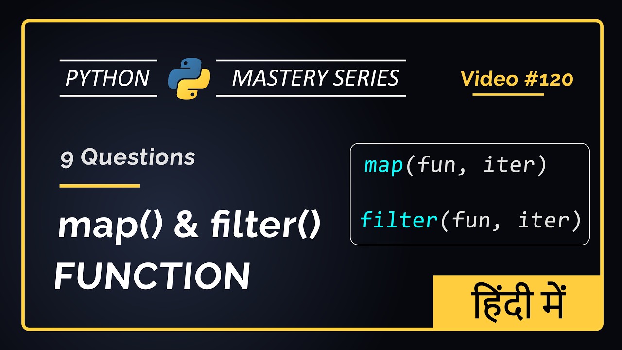 Python map() & filter() Functions in Hindi आसान भाषा में | Practice Set 5 | 9 Programs + PDF Answers