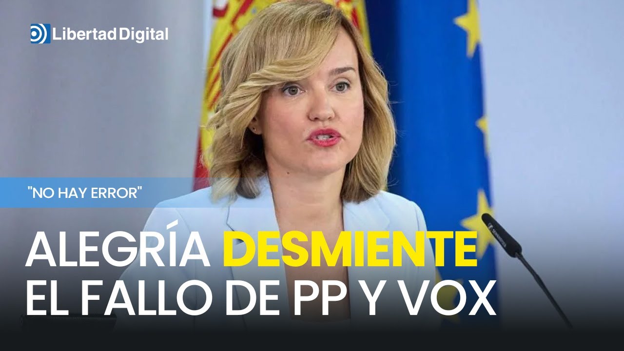 Pilar Alegría desmiente el fallo de PP y Vox: 