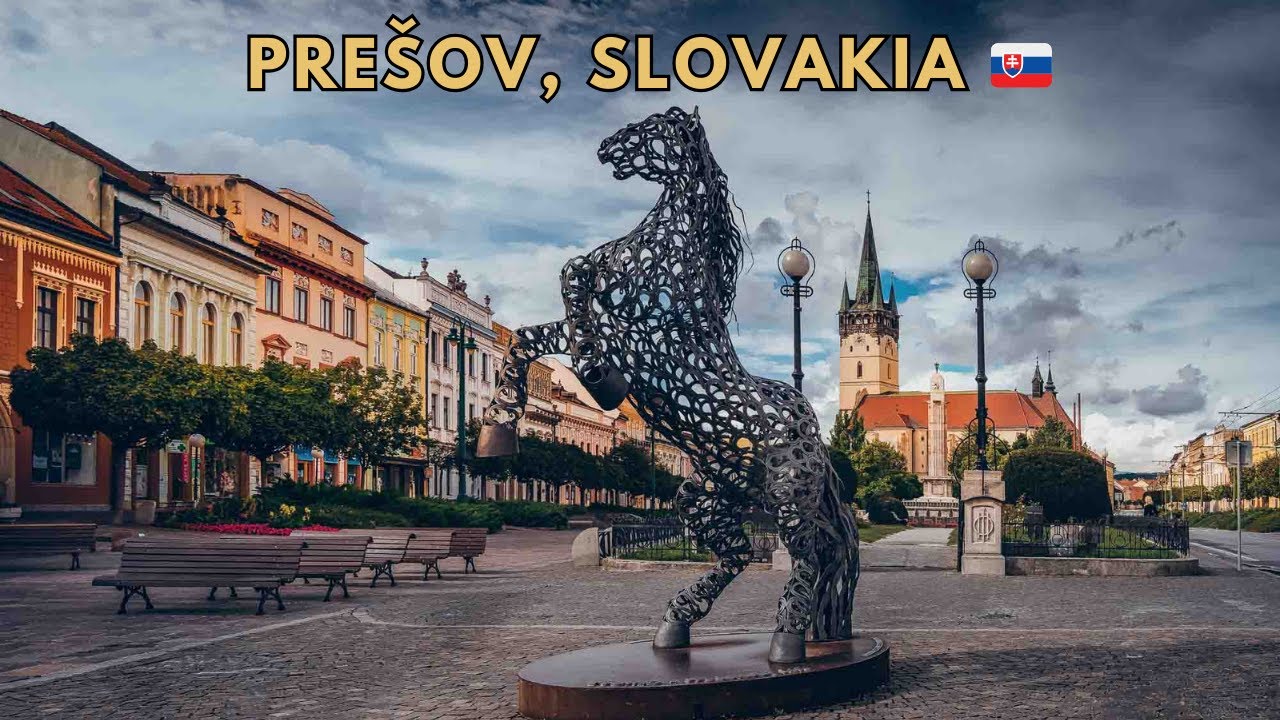 Walking in Pre&scaron;ov Slovakia 🇸🇰 City Park on Main Street (Hlavn&aacute;) | 4K Walk