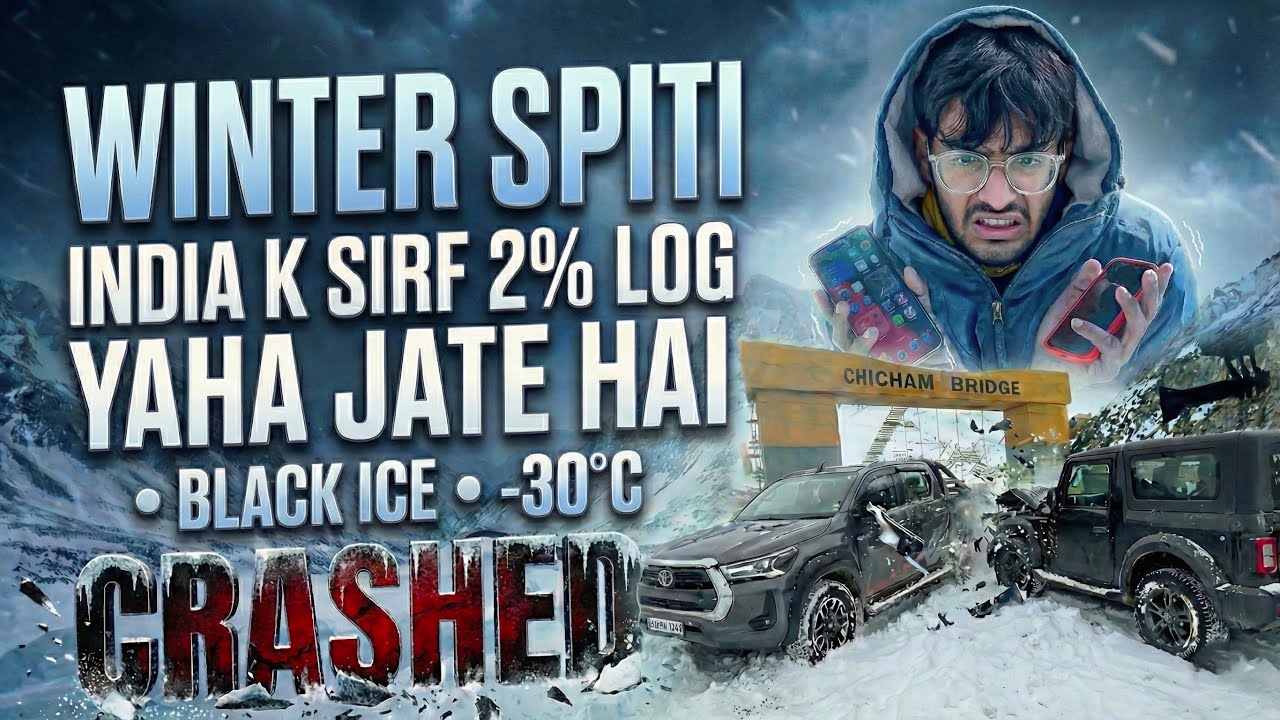 WINTER SPITI 😨 | -30&deg;C, Black Ice & A Massive CRASH! | Only 2% Indians Come Here 