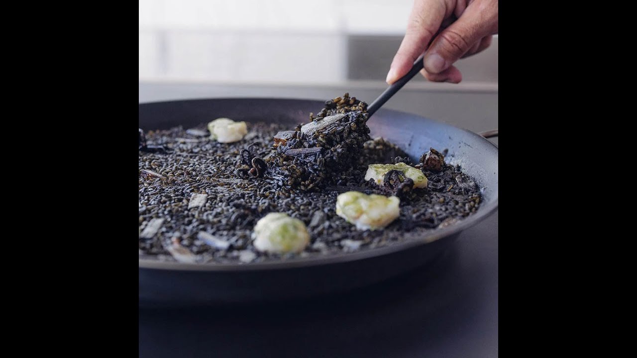 Arroz Negro, Black rice, A FUEGO by Quique Dacosta, Made in Spain Gourmet