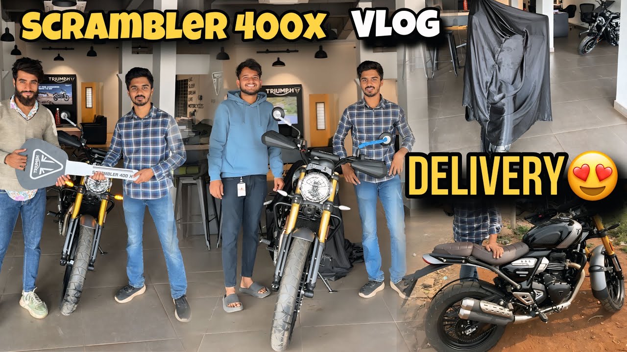 TAKING DELIVERY OF TRIUMPH SCRAMBLER 400X || #triumph #bike #dailyvlog