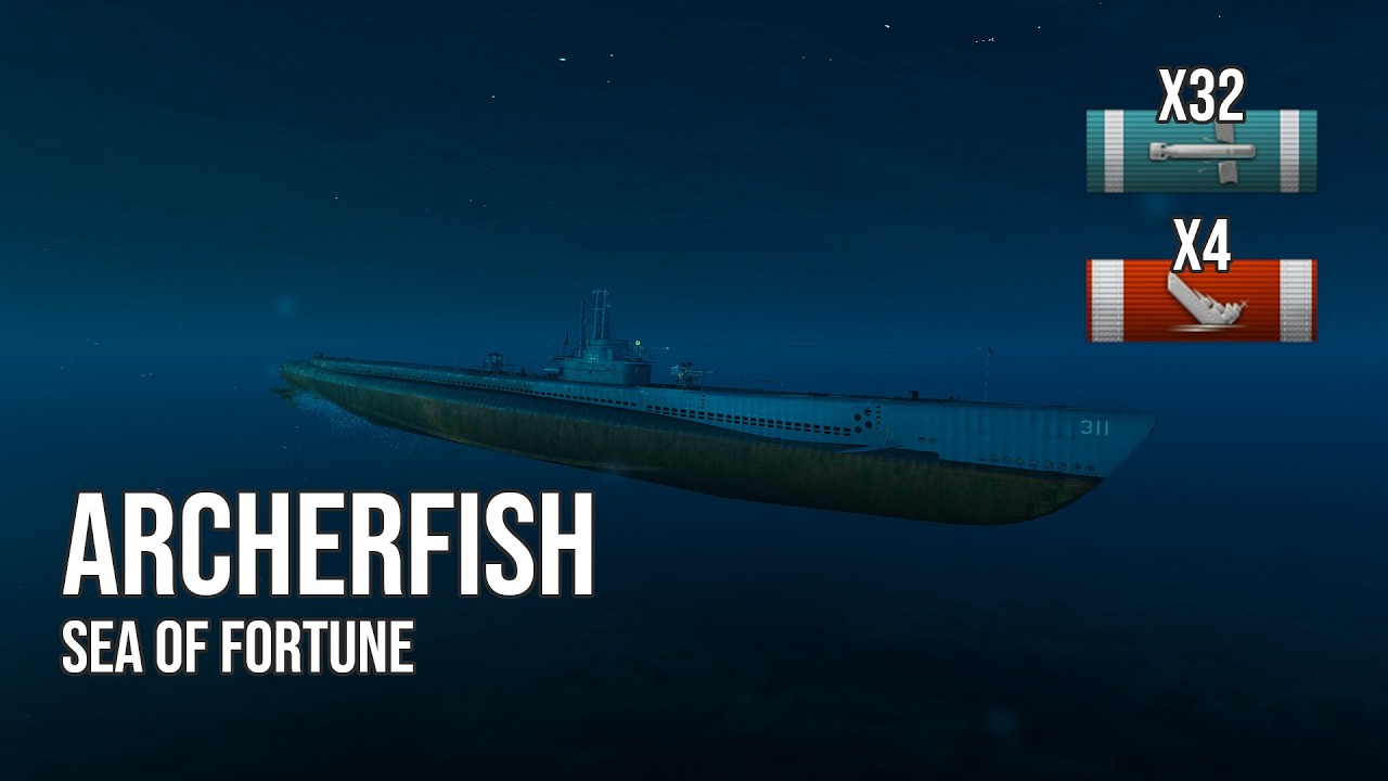 The Power of NEW Submarine Archerfish in Action - World of Warships