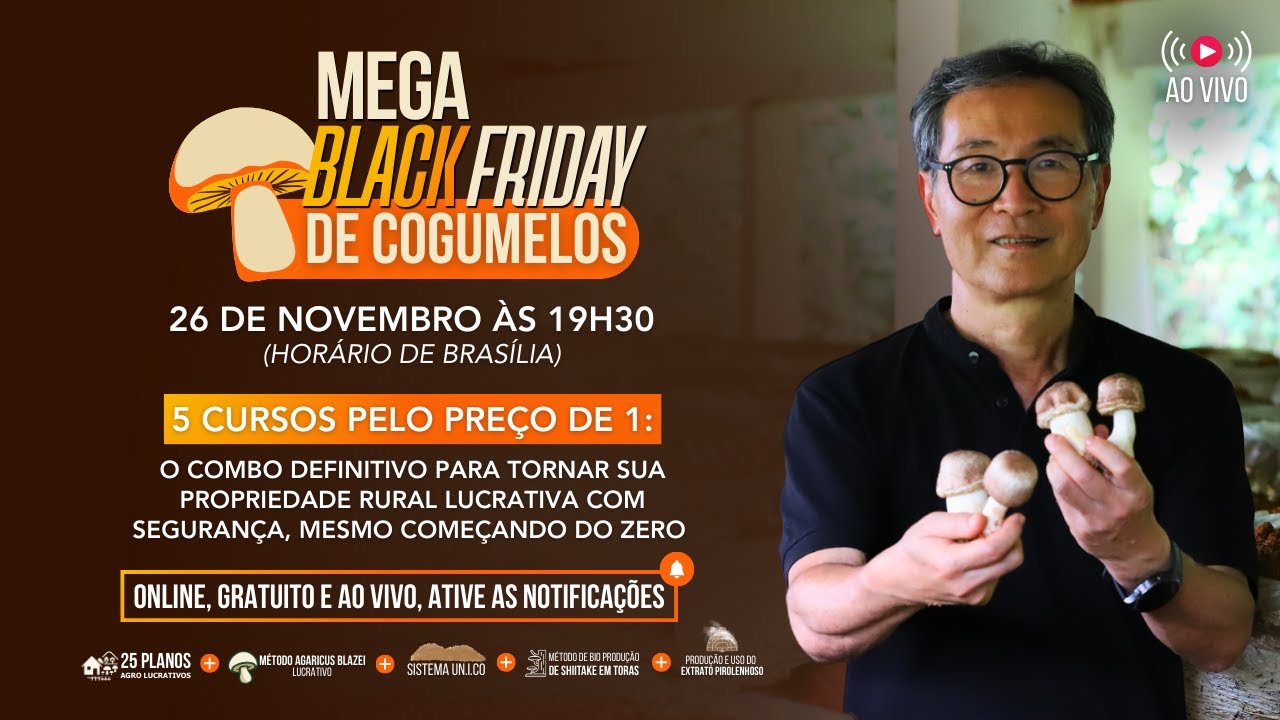 🍄 MEGA BLACK FRIDAY DE COGUMELOS - Professor Carlos Abe