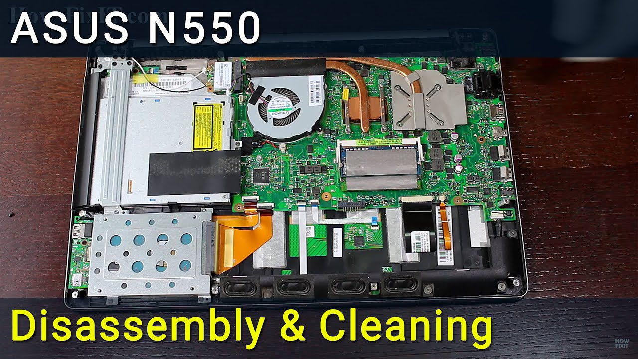 Asus N550 Разборка, чистка вентилятора от пыли и замена термопасты