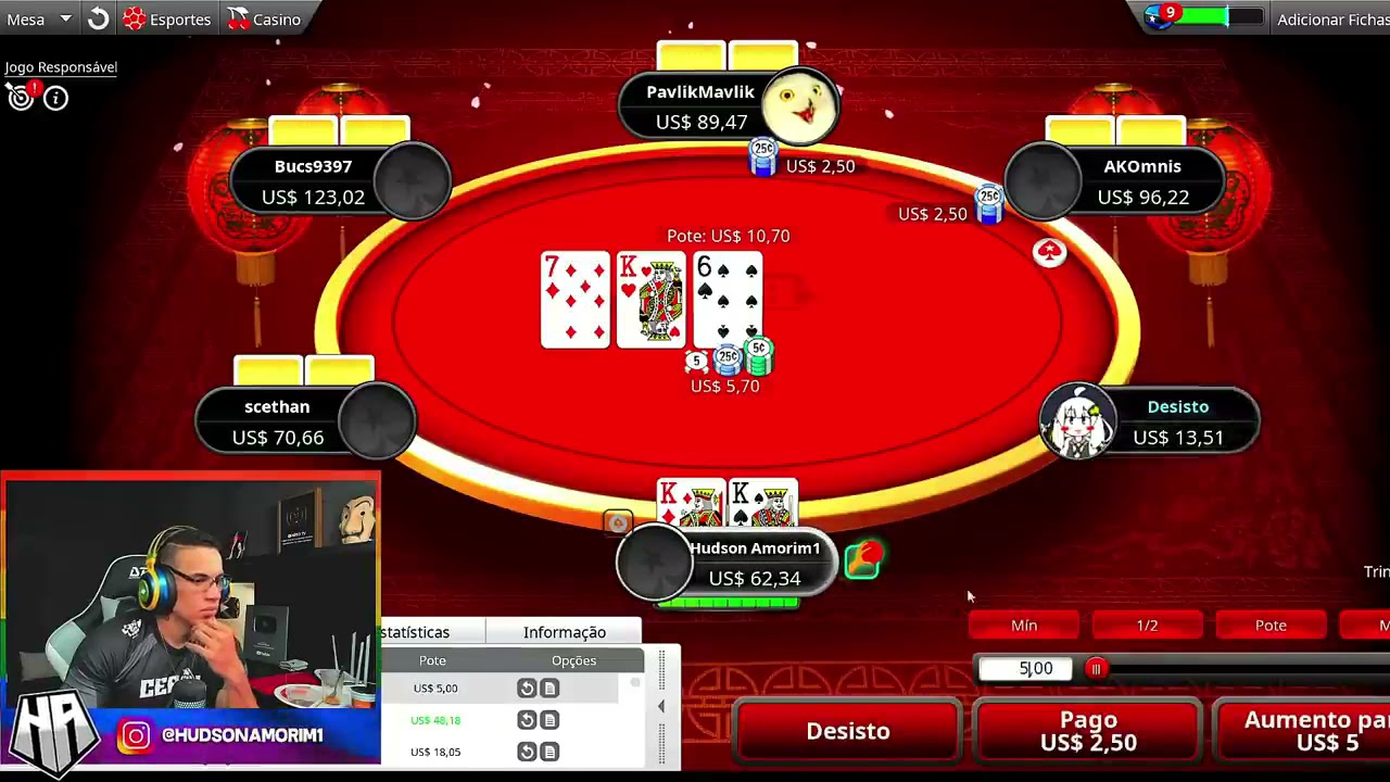 HUDSON AMORIM JOGANDO POKER ONLINE  (TENTE NÃO RIR KKKKKK)