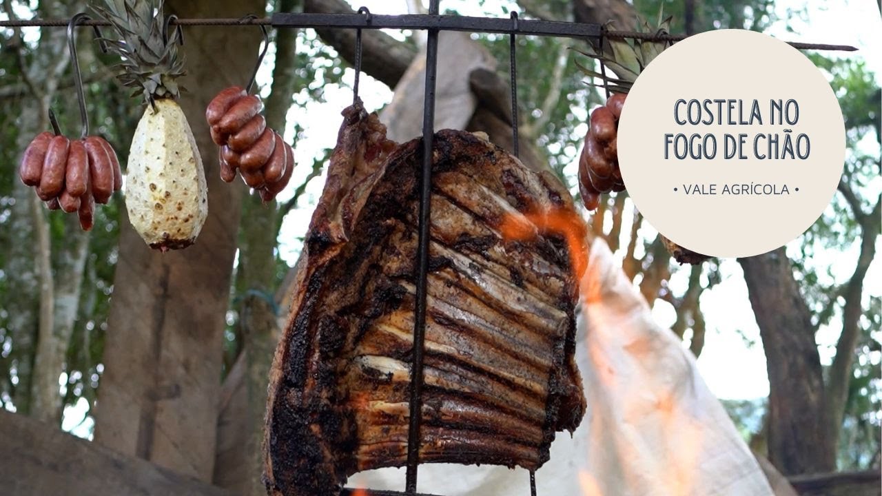 Como fazer uma costela no fogo de chão! *com acompanhamento e sobremesa