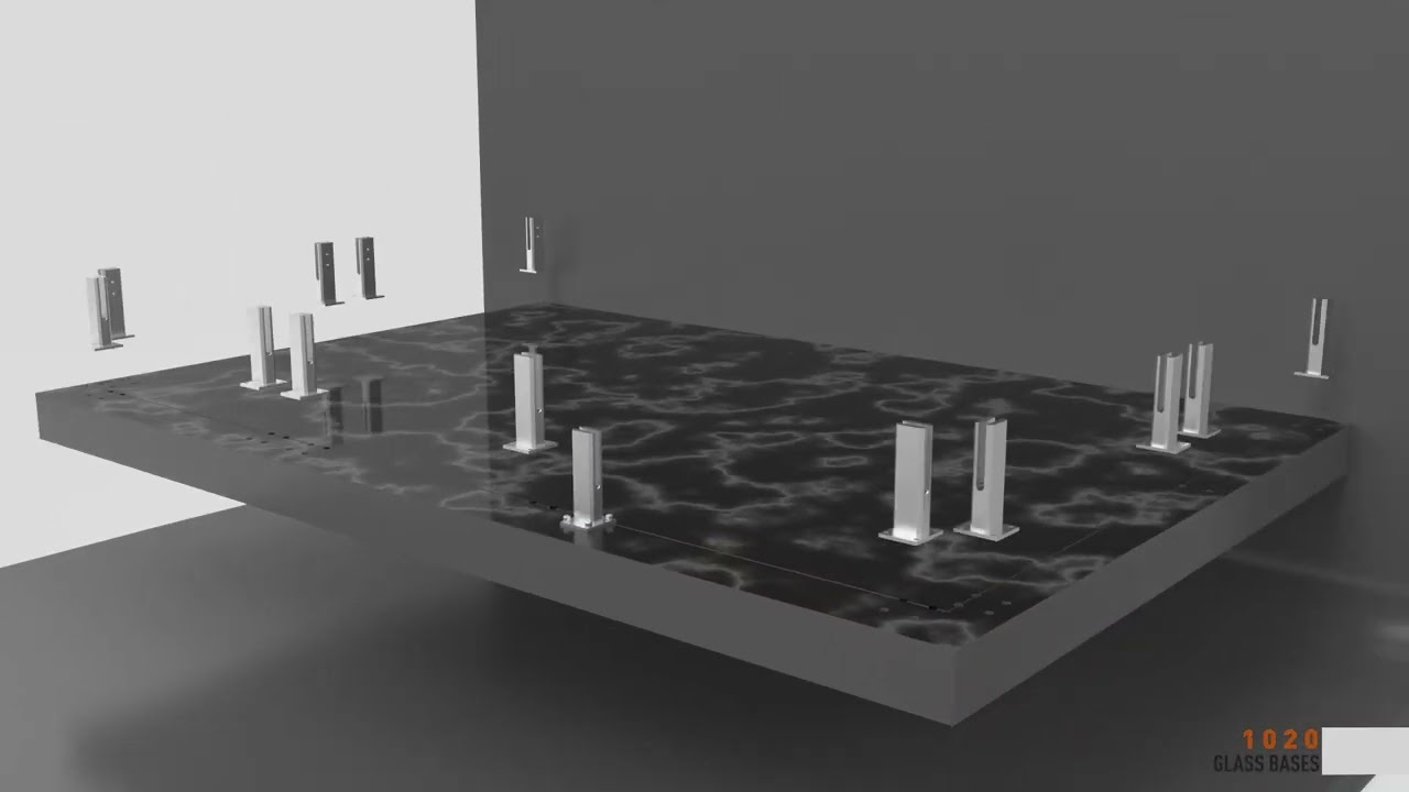 Railtech Aluminium R 1020 Glass Bases Railing System Installation