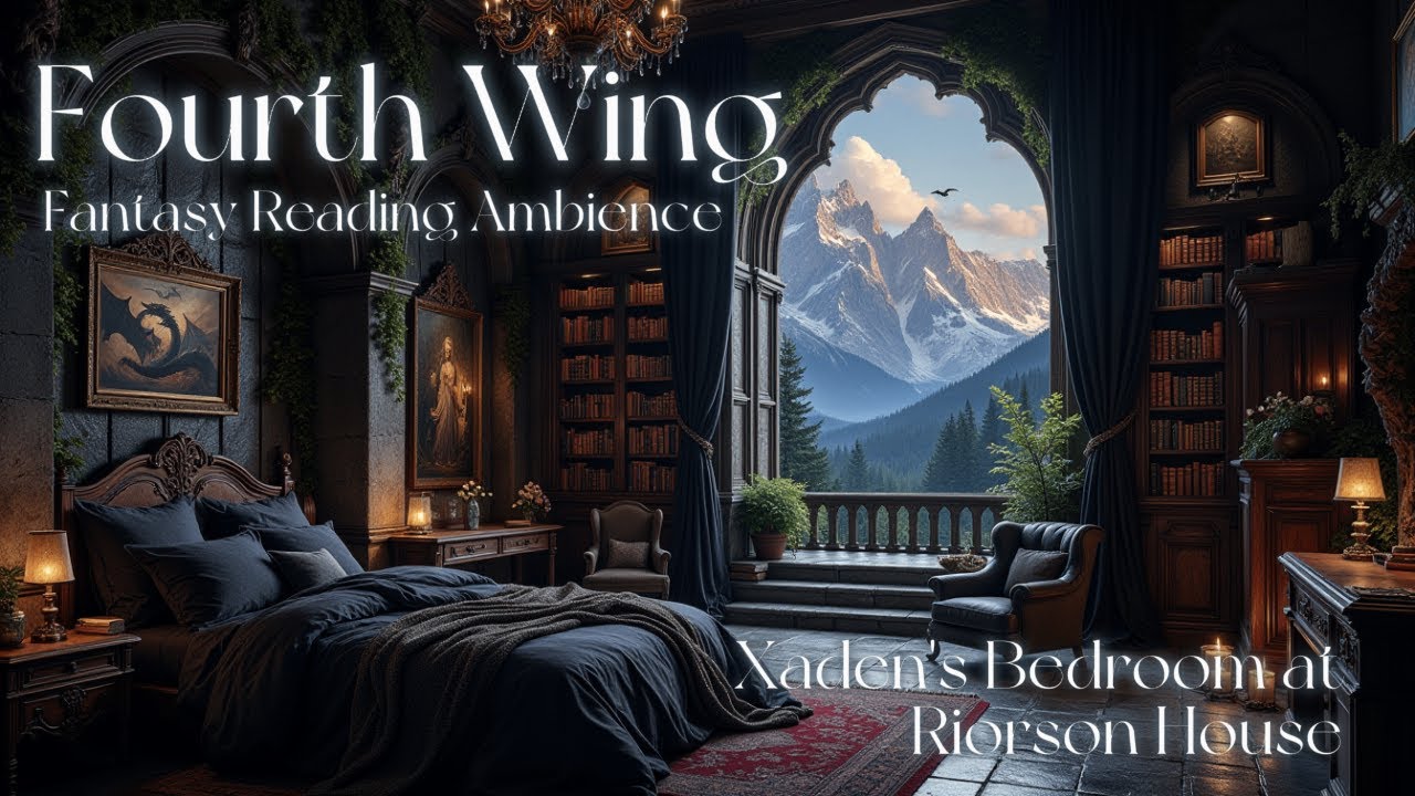 🖤🔥 Fourth Wing: Xaden’s Bedroom at Riorson House | ✨📖 Fantasy Reading & Study Ambience🏔️