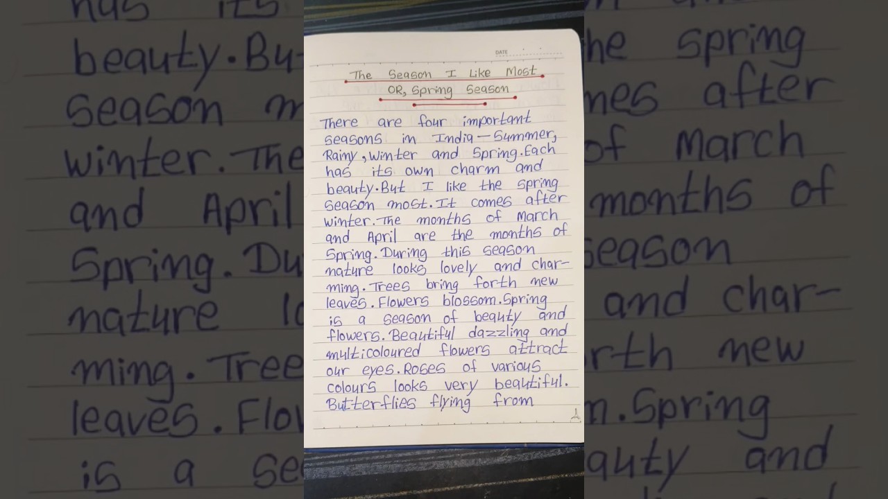 Easy essay on 'The season I like most OR, Spring Season'