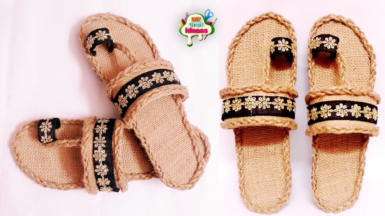 How to make Slippers With Jute | Shoes Made By Jute | Best Out Of Waste Jute Craft
