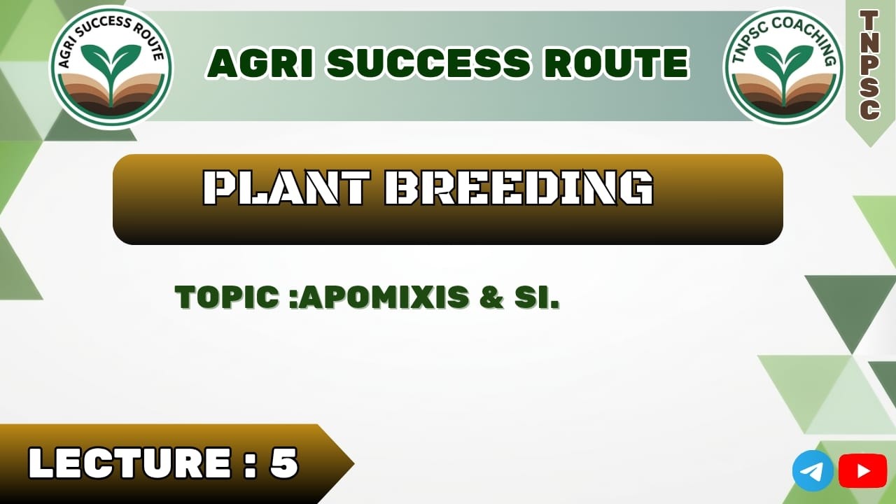 AGRICULTURAL OFFICER TNPSC, APOMIXIS & SELF INCOMPATABILITY