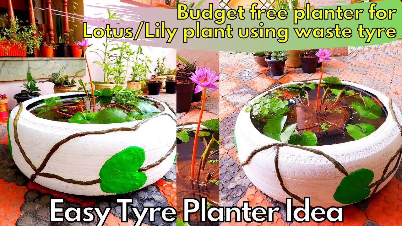 Recycling Old Tyre | Tyre Planter | Garden Decoration Using Waste Materials | Aadhi's Crafts