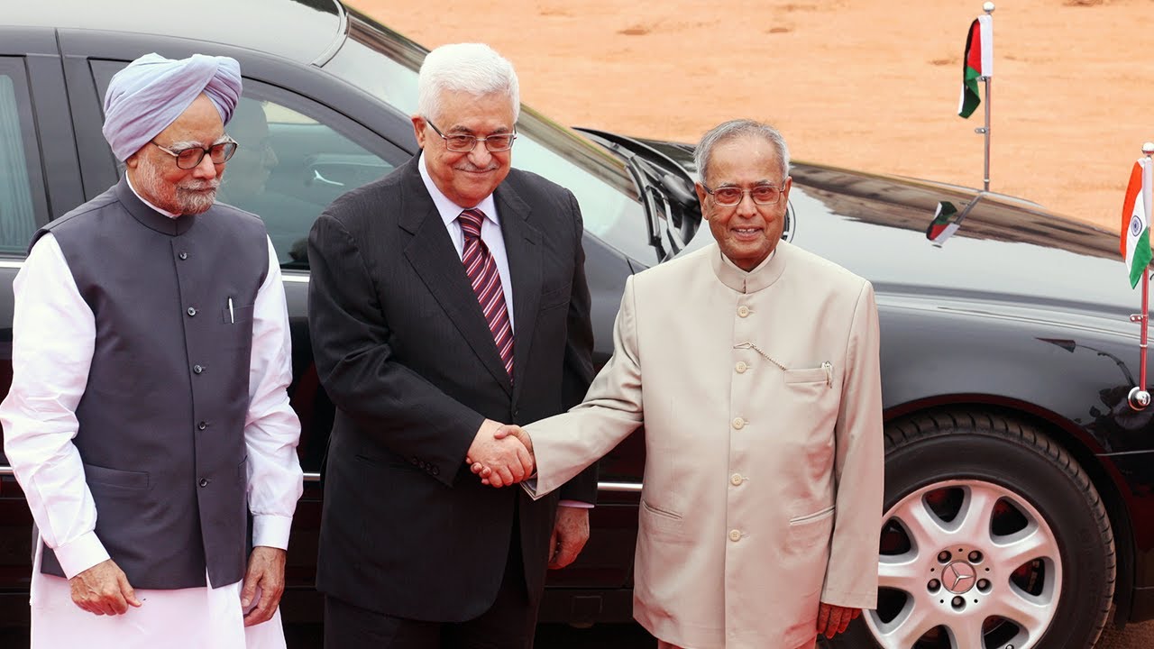 Ceremonial welcome of President Mahmoud Abbas of the State of Palestine at Rashtrapati Bhavan