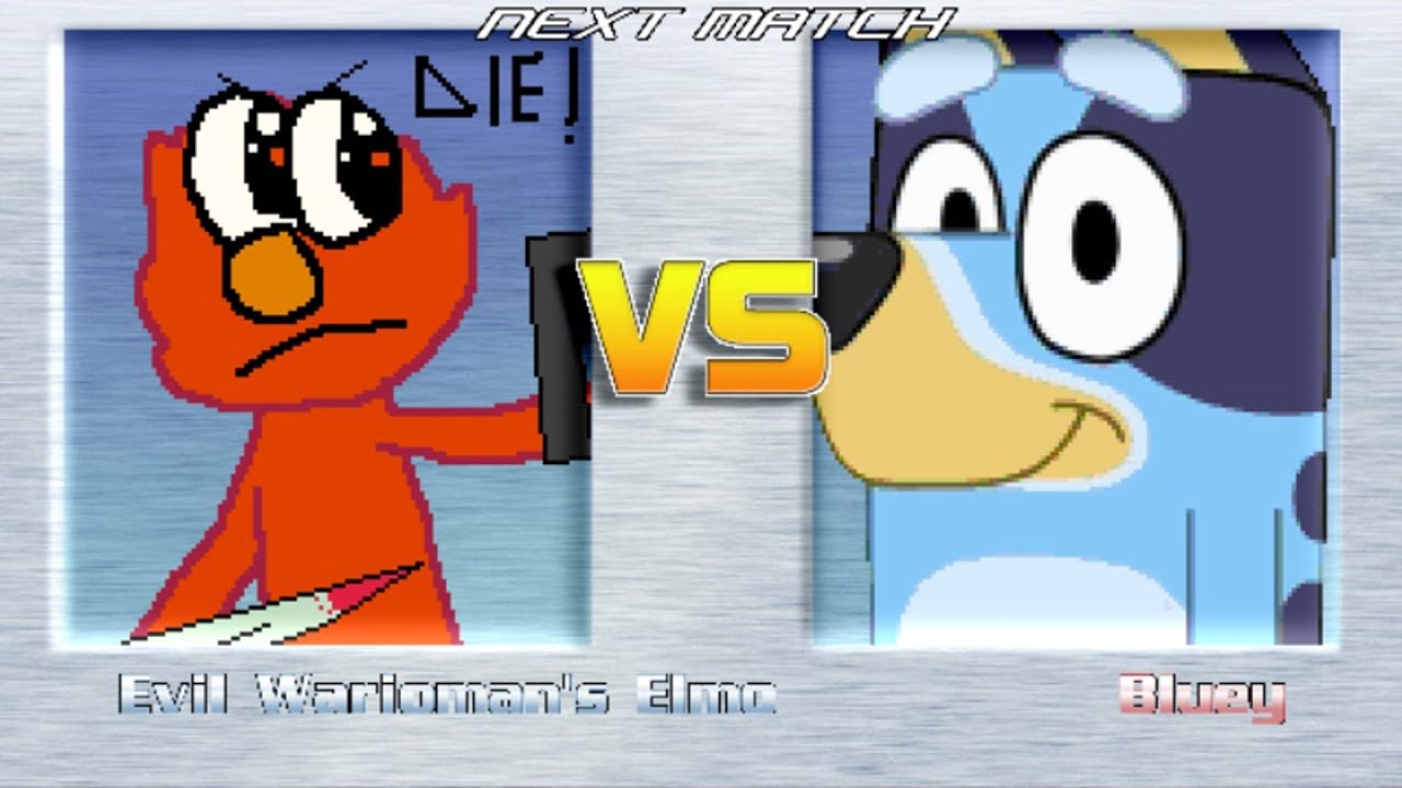 M.U.G.E.N BATTLES | Evil Elmo vs Bluey | Sesame Street vs Bluey