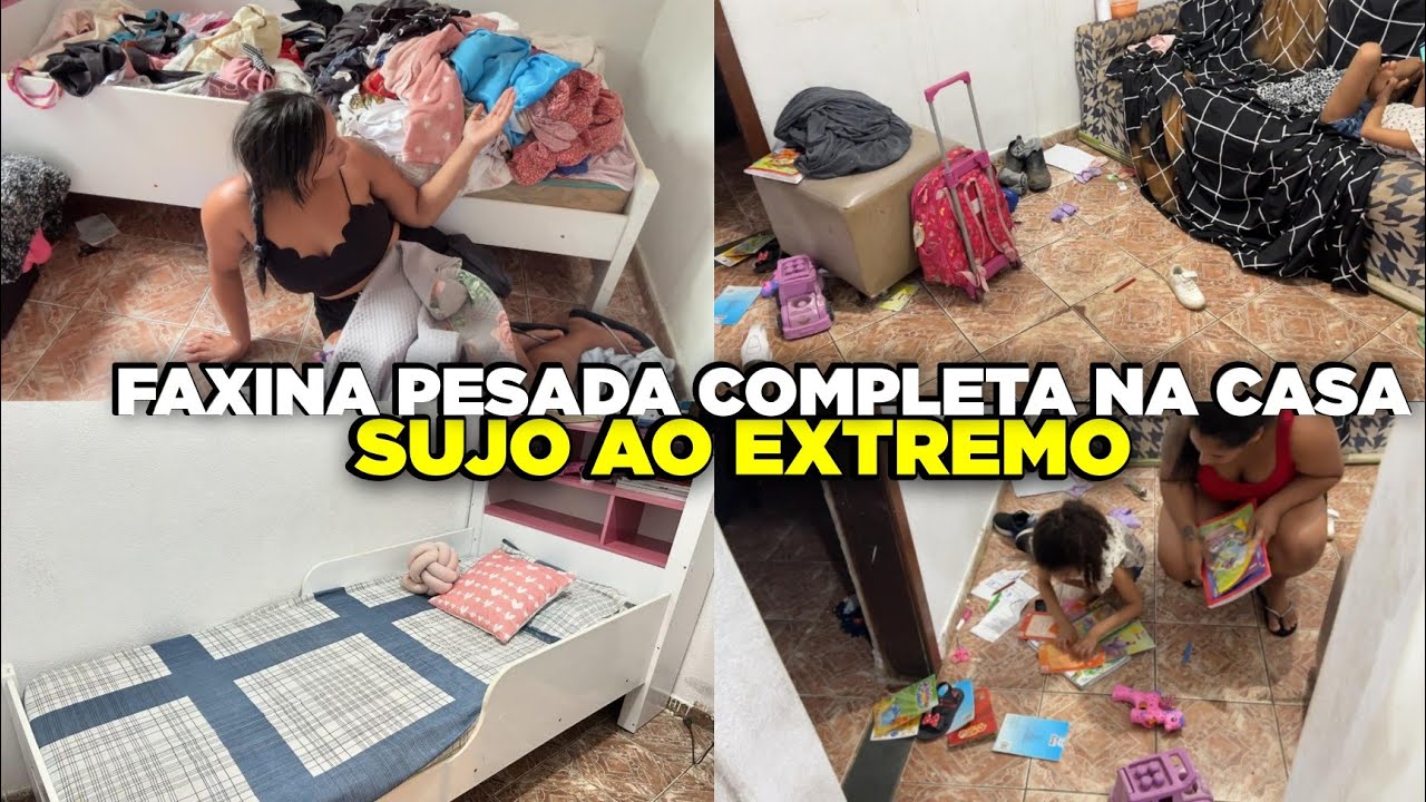 Faxina pesada completa na casa toda 🤮 A CASA ESTAVA SUJO AO EXTREMO, Dia todo na faxina Canseiiii🥵