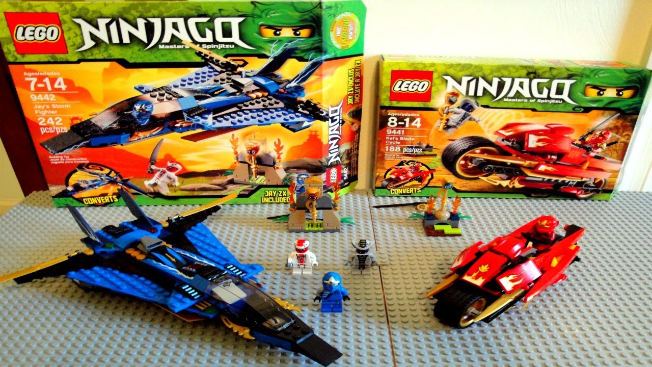 NINJAGO Kai's Blade Cycle & Jay's Storm Fighter Review: Sets 9441,9442