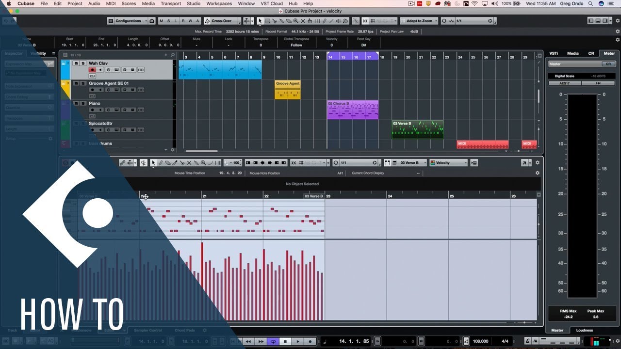 How to Edit MIDI Velocity Data in Cubase | Q&A with Greg Ondo