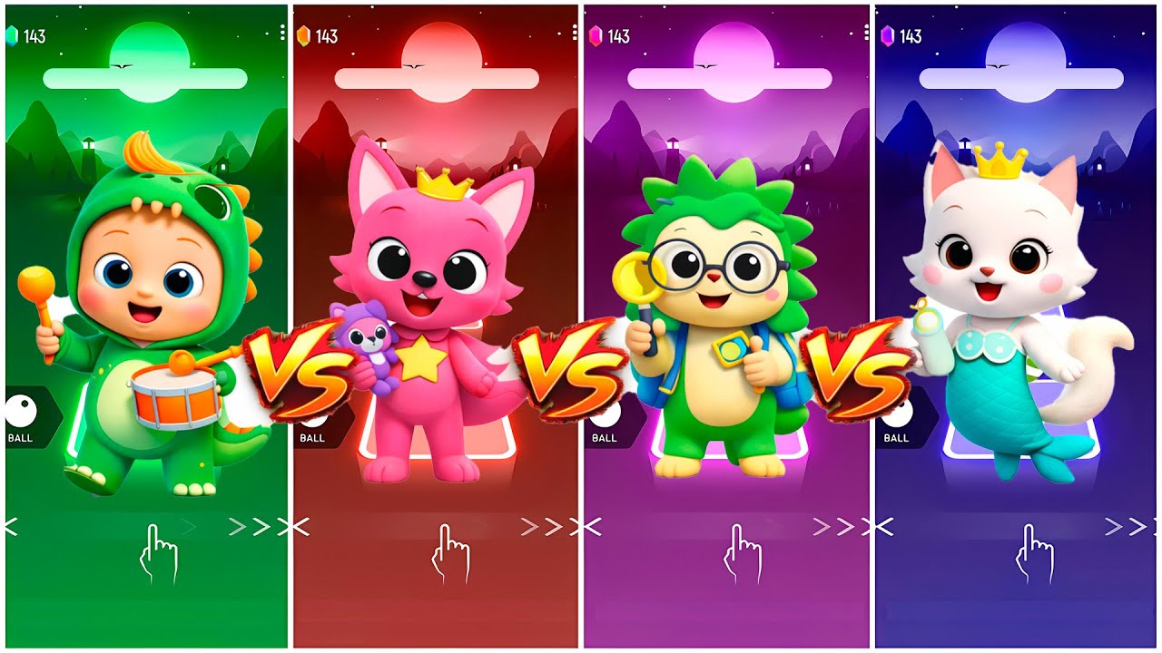 Bebeffin vs PinkFong / Coffin dance / TILES HOP