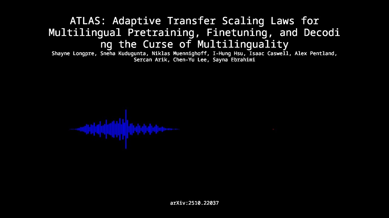 2510.22037 - ATLAS: Adaptive Transfer Scaling Laws for Multilingual Pretraining, Finetuning, and ...