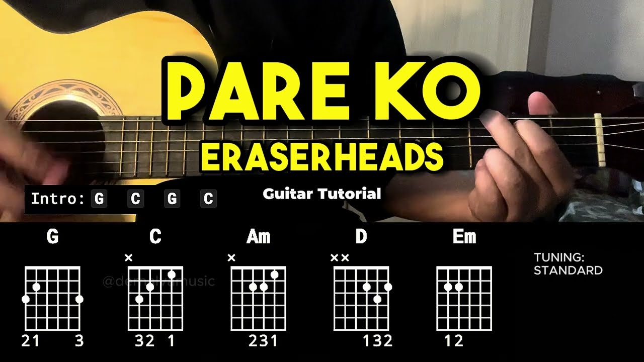 Pare Ko - Eraserheads | Easy Guitar Chords Tutorial For Beginners (CHORDS & LYRICS) 