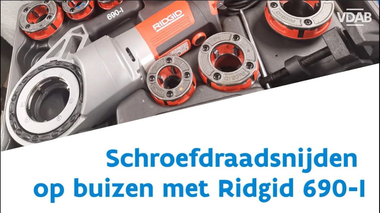 Schroefdraad snijden op buizen met Ridgid 690-I