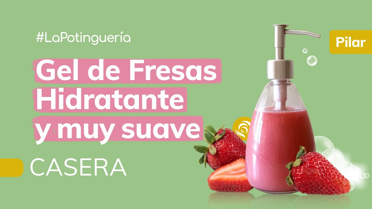 Cómo hacer Gel de Fresas natural, hidratante y suave 🍓🛁 con fresas y Dexpantenol 💧 | Jabonarium #LP