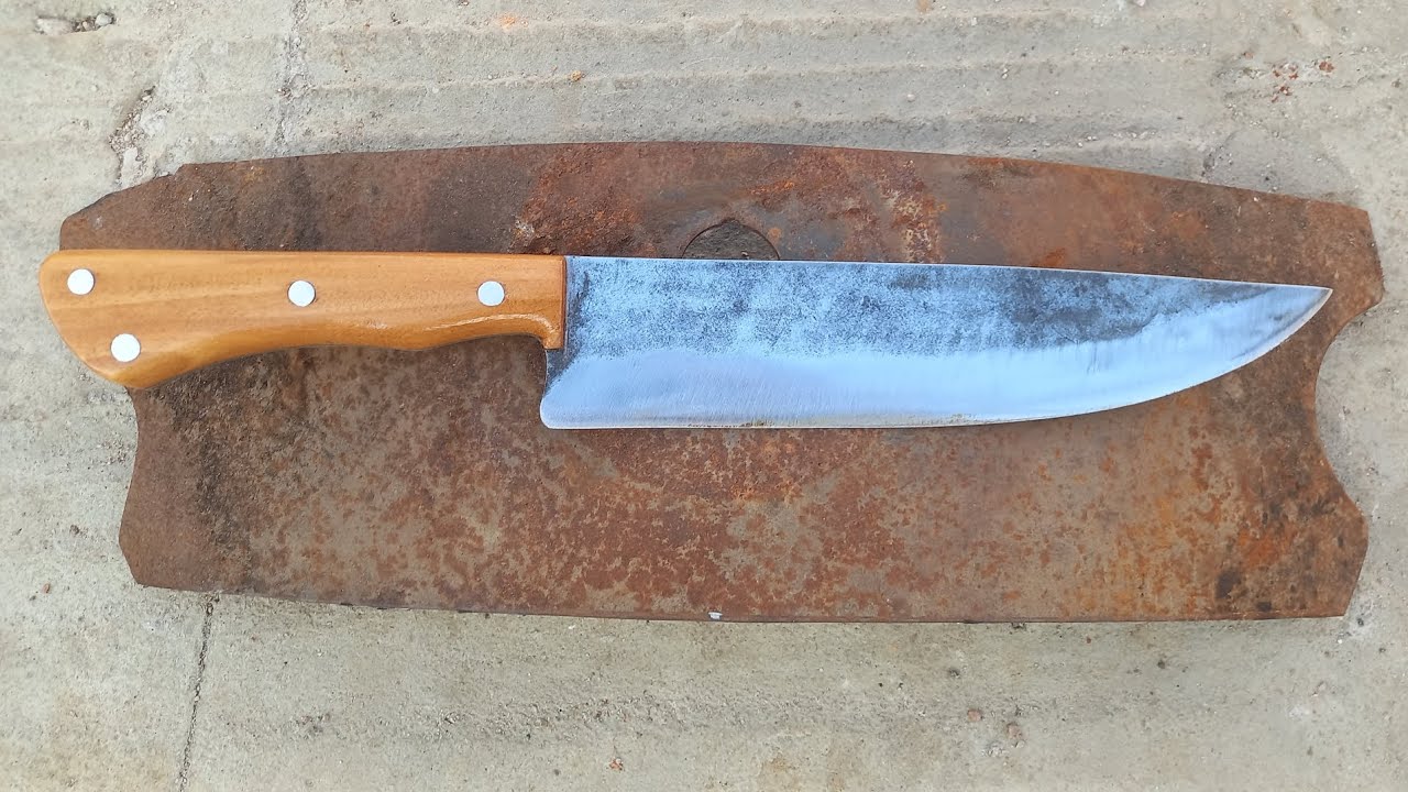 Faca Artesanal Estilo Picanheira Áço Carbono 3,5mm disco de arado cuchillo hecho a mano