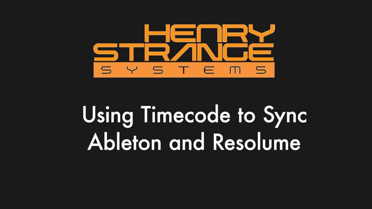 Using Timecode to Sync Ableton Live and Resolume